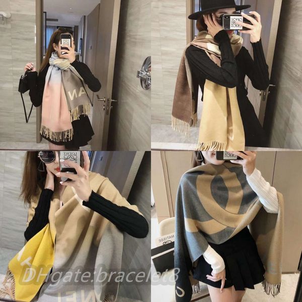 Diseñador de moda de invierno Poncho Mantón Bufanda de cachemira de lujo Marca de alta calidad Bufandas largas para mujeres Regalos de Navidad Regalo de cumpleaños para niñas