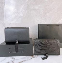 Designer Fashion Women Chain Single-Shoulder Bag Crocodile Print Leather Clutch Hoogwaardige luxe Tassel Handtas Wallet Lady Elegance Cross Body