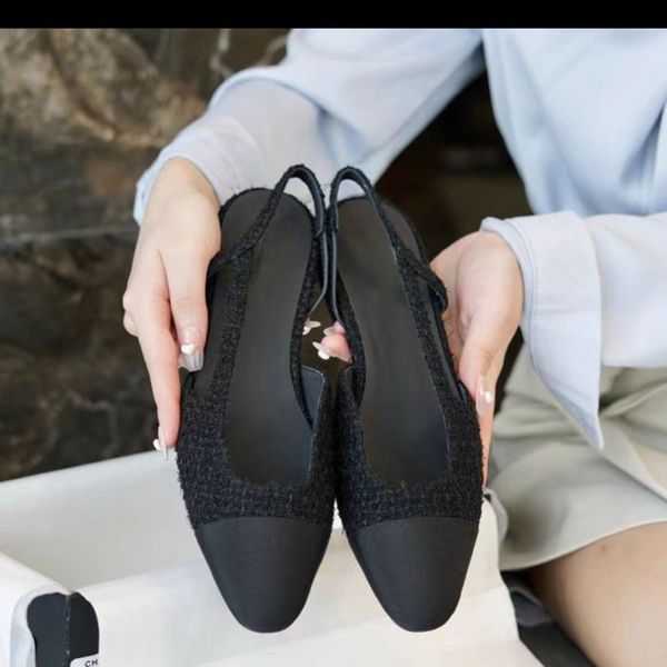 Nuevo color Zapatos de vestir clásicos para mujer Tacones altos Zapatos de cuero genuino de moda Diseñadores Zapatos con talón descubierto de lujo Zapatos de oficina Zapatos versátiles de verano Zapatos de fábrica