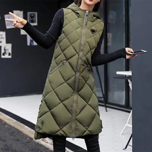 Designermode Damesvesten Hoodies Jasje Klassieke damesjassen Katoenen vest Herfst Winter Lange Koreaanse tanktop Grote verdikte jas met capuchon Bovenkleding Parka's