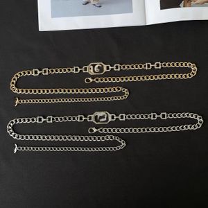 Designer Fashion Women's Taist Cinching Chain Belt Luxury Monogram Taile Chain