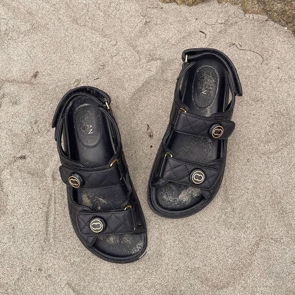 Designer Sandale Fashion Mandis 7a Top Quality Womens Casual Shoe Mule Summer Lady Travel New Sliders Beach Shoes Slide Cuir Plat Sandale Lambe Lanks Slipper