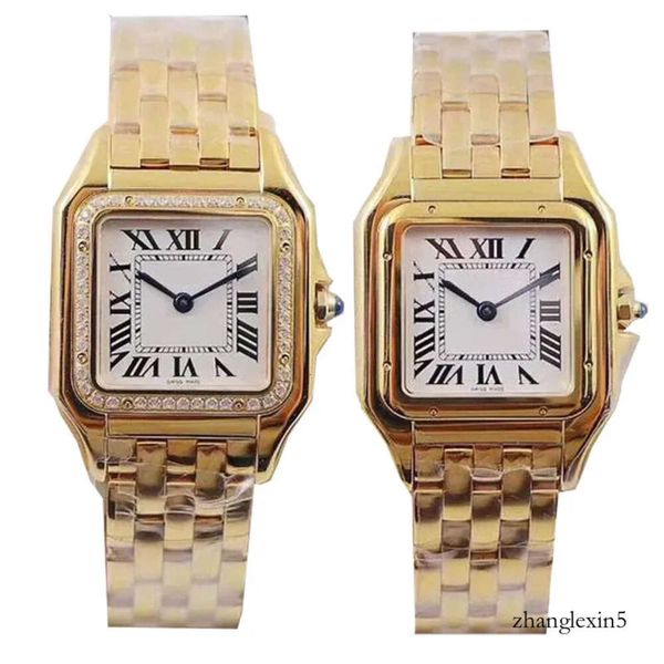 Designer Fashion Womens Watches High Quality Panthére 22 27 mm Square Gift Classic Sapphire imperméable Mariages Montre Luxe Gold Sier Col 7