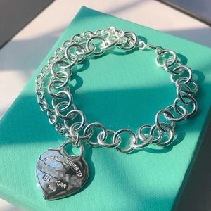 Ontwerper Modieuze hiphop TFF 925 sterling zilveren dubbellaagse hartvormige armband Di Jiafeng live-uitzending