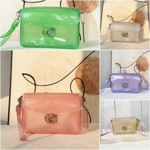 Bolso de hombro de moda de diseñador Tabby Jelly Bag bolso de color caramelo transparente bolso cruzado con solapa para mujer marea 230824