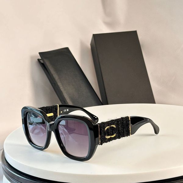 Lunettes de soleil à la mode de créateur pour femmes, lunettes à monture rectangulaire luxueuses pour femmes, lunettes décoratives de couleur claire avec boîte d'emballage d'origine 5512-A