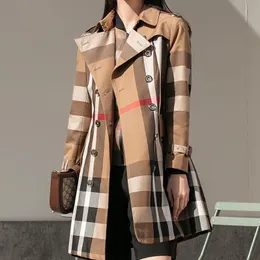 Designer fashionB nouveau luxe léger style britannique classique grand plaid slim fit manteau femmes manteaux d'extérieur