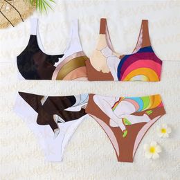 Designer FE Mode d'été Haut de gamme Sangle sexy Beach Bikini Femmes Bikinis Maillots de bain Ensemble Lettre classique Imprimer Maillot de bain Vacances en plein air Plage Dames Split Bikini