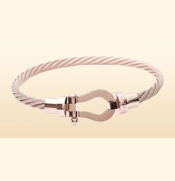 Diseñador Fereds Mujer Bracele T Horseshoe Magnet Hebilla Pulsera de acero inoxidable Titanio Joyería de oro Rose Simple8441512