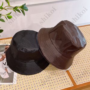 Diseñador pescador Sombreros de cubo Gorra de béisbol de cuero de moda para mujer para hombre Sombreros de sombrilla con patrón de flores clásico negro marrón
