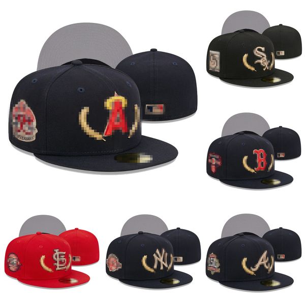 Chapeaux ajustés designer broderies chapeau de baseball toutes les équipes chapeaux de baseball plats fermés Bons de flexion flexible avec tag d'origine 7-8