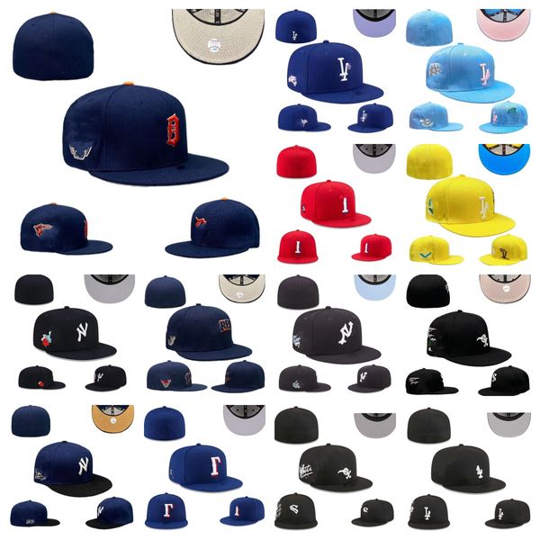 Chapeaux ajustés de créateurs Chapeau de baseball brodé Toutes les équipes Logo Coton unisexe nouvelle casquette de l'ère Snapbacks chapeaux rue Sports de plein air hommes mode Bonnets Casquette taille de commande de mélange 7-8