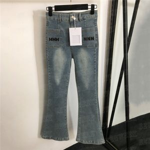 Designer Flare Jeans voor dames Letterzak Hoge taille denimbroek Coole meidenbroek Streetwear