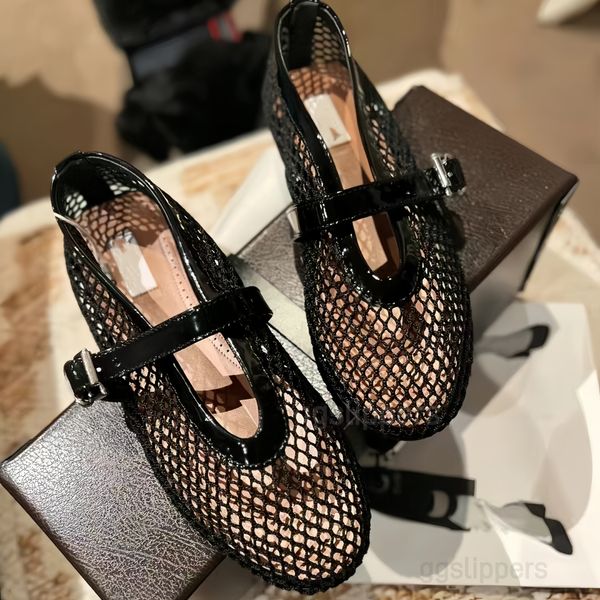 Diseñador Zapatos de vestir de fondo plano alala Lujo ala mujer punta redonda zapato náutico con diamantes de imitación remaches de cuero lujosos zapatos cómodos ballet beach01