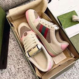 Nouveau Couple baskets plat rétro baskets Screener chaussures classique vert bleu rose strass bande basse chaussures de tennis en cuir taille 34-44