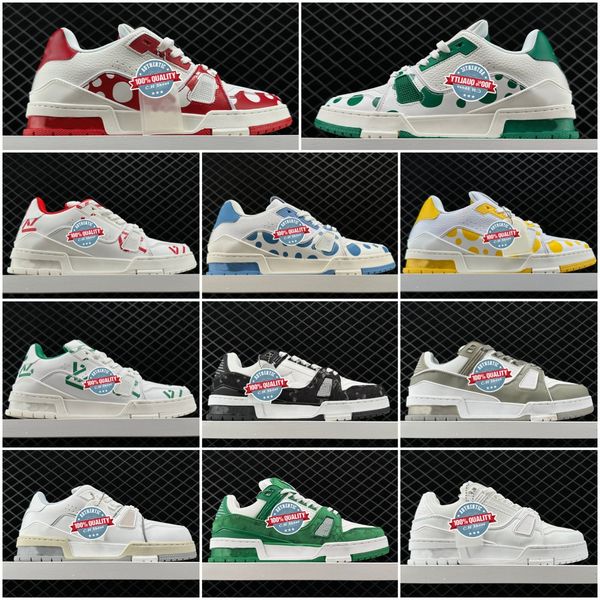 Designer Sneaker plat formateur chaussures décontractées denim toile cuir blanc vert rouge bleu lettre plate-forme de mode hommes femmes baskets basses baskets 40-45 à bon prix