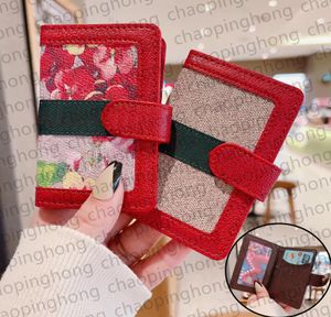 Designer Flip Card Holder For Women Leather Wallets Luxe Bloembrief Printing ID Credit Coin Pas Pocket Interior Slot Pocket4731842