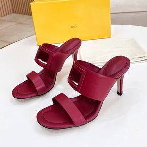tongs design pantoufles pour femmes sandales à talons hauts diapositives sexy chaussures de luxe d'été en cuir véritable sizi11