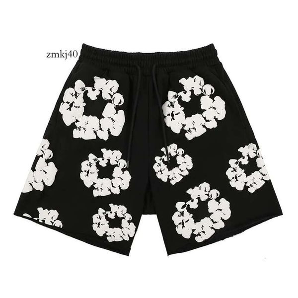 Designer Floral Graphic Harajuku coton imprimé Shorts Hommes demins larmes chemise Shorts Femme Casual Imprimer demins larmes chemise Pantalon court 7142
