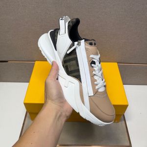 Diseñador Flow Zapatillas de deporte para hombre Moda Cuero Cremallera Malla de goma Zapatos casuales ligeros Tecnología de calzado Tela B22 Zapatos para correr