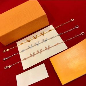 Bracelet de fleur de créateur en or 18 carats, lien en or rose, mode en argent simple dames bracelets de chaîne bijoux de haute qualité avec boîte