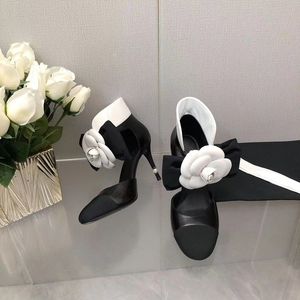 Designer Bloem Decro Vrouwen Sandalen Parel Mode Zomer Hoge Hakken Schoenen Vrouwelijke Maat 35-41 Luxe Merk Schoeisel Dames Geklede Schoenen Echt Leer Casual Schoenen