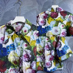 Designer bloempatroon shirt korte mouwen lange broek katoenen jurken voor dames S-XL FZ0089