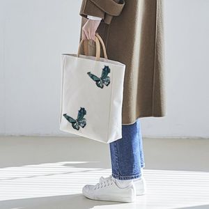 Designer bloembakken tas dames handtassen canvas vlinder landschap hoogwaardige mode dame tas groot capaciteit