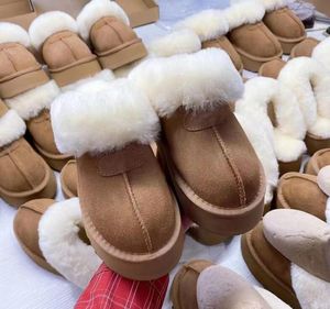 designer bottes de neige moelleuses mini femmes hiver ug australie tasman plate-forme ug botte fourrure pantoufle cheville laine chaussures en peau de mouton cuir décontracté extérieur