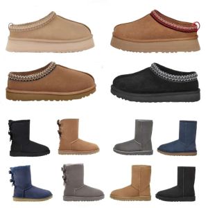 Designer Fluffy Bottes de neige SS Mini Femmes Hiver Australie Plate-forme Ug Boot Chaud Fourrure Pantoufle Cheville Laine Chaussures En Peau De Mouton Véritable Cuir Classique