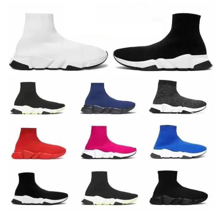 Tasarımcı Sinek Örgü Çorap Hız 1.0 2.0 Gündelik Ayakkabı Platformu Erkek Runner Üçlü Black Beyaz Örgü Örgü Klasik Kadın Hız Spor Ayakları 36-45
