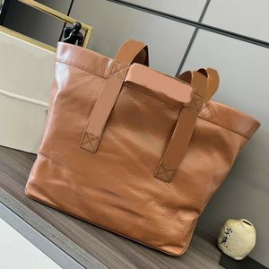 Diseñador Fold Shopper en papel de piel de becerro Totes Bolsas de marca Asas dobles Bolsos livianos Cremallera Bolsillo interior Bolsa de compras grande Forro de lona Tote Purse