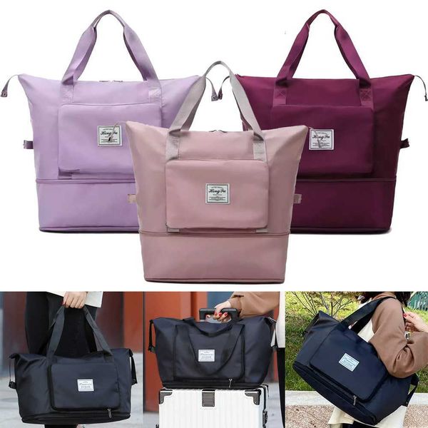 Bolsos de viaje plegables de diseñador, bolso de hombro impermeable para mujer, bolso de gran capacidad 2022, bolso de lona multifuncional