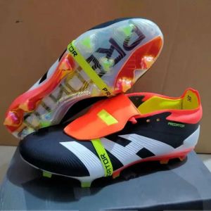 Designer Football Boot Heren Geschenktas Laarzen Nauwkeurigheid+ Elite Tongue FG Boots Metal Spikes Voetbal Cleats Men Laceless Soft Leather Pink Soccer EUR36-46