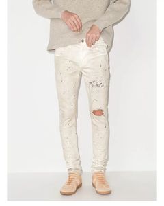 Designer voor heren dames broeken paars merk jeans zomer gat 2023 nieuwe stijl borduurwerk zelfcultivatie en kleine voeten mode 36