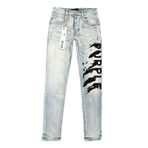 Designer pour hommes femmes pantalons jeans violets trou d'été nouveau style broderie auto-culture et petits pieds mode