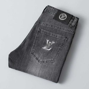 Designer voor heren herfst Brand Jeans Slim-Fit Slim Fit Dikke geborduurde as lange broek modebrandbroek