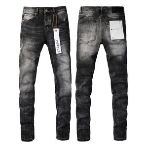 Designer pour pantalons pour hommes violet violet jeans pour hommes tendances en détresse noir déchiré motard slim fit moto mans empilés hommes baggy jeans trou2024