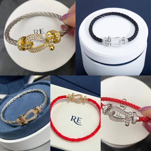 diseñador FORCES 10 pulsera pulseras de lujo pulsera con dijes de letras pulseras para hombres tendencia de moda mujer joyería clásica patrón de herradura de alta calidad 16-20 cm