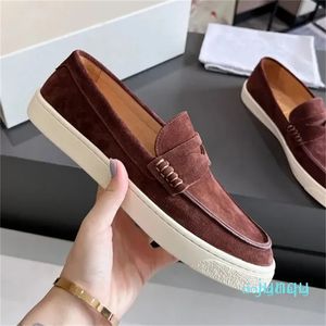 Designer Commerce extérieur chaussures de haricots hommes en cuir givré confortable respirant fond plat en cuir décontracté chaussures en cuir d'affaires