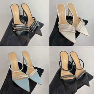 Designer formele schoenen dames fijne hoge hak sandalen gianvito rossi luxe mode jurk slippers kristal puntig teen leer 10 cm carrière diner trouwschoenen 35-40