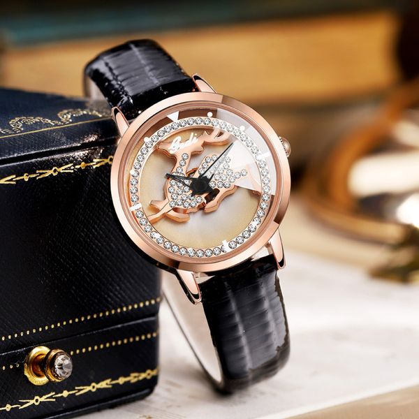 Montre mécanique entièrement automatique de styliste pour femmes, cerf rotatif Simple, vous a un sens de la mode, montre à Quartz en acier, cadeaux