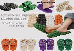 Designer Funning Lychee Bubble Slipper Femmes Sandales Jelly Rubber Sandale Mini Double G Slippers Flip Flops Platform Slides Ajustement1167210