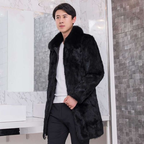 Manteau de fourrure de styliste pour hommes, coupe-vent coréen décontracté, ample et épais, grande taille, chaleur d'hiver, N3CX