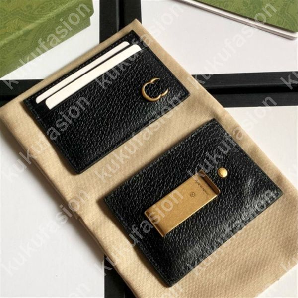 Designer G Card Holder Men S Clip Money High Quality Coin Coin Pocket Mini Purse Purse Women Portefeuille Designers Carte Holder avec boîte