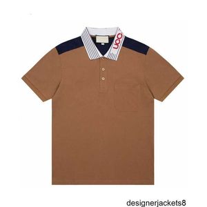 Designer G-Family 24S Nouveau décolleté Lettre POLO Hommes d'affaires et de loisirs Collier polo minimaliste à manches courtes Épissage Contraste de couleur pour montrer le corps RSSX