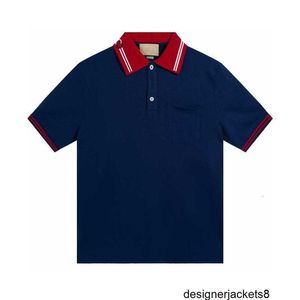 Designer G Family 24SS nieuwe halslijn dubbele G geborduurd POLO shirt voor heren effen kleur Business Casual Slim Fit korte mouw TE W0ZZ