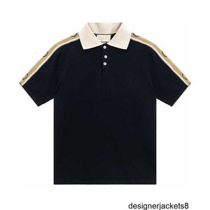 Designer G Family Classic Ruban réfléchissant Revers à manches courtes Double G Interlocking Business et Casual POLO Shirt Simple Tee 8SEE
