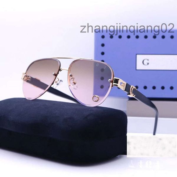 Designer G G Lunettes de soleil Cycle Luxueux Marques de mode Polariser Gu CC Sunglass Hommes Femmes Vintage Baseball Beach Conduite Golden Rose Semi Rimless Cat Eye Lunettes de soleil