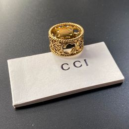 Designer G Logo Ring 18K Gold Cluster Ring Mode Betrokkenheid Liefde Travel Sieraden Hoogwaardige Koper 2023 No Fade Luxury Wedding Ring JZ028